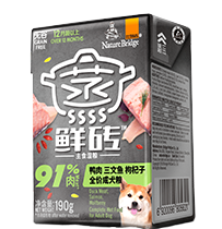 比瑞吉蒸鮮磚 全價成年期犬糧 鴨肉三文魚配方，添加枸杞子